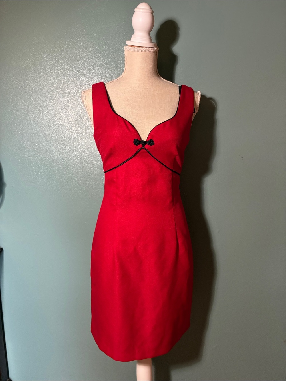 Frederick's of Hollywood Red Mini Dress with Black Trim
